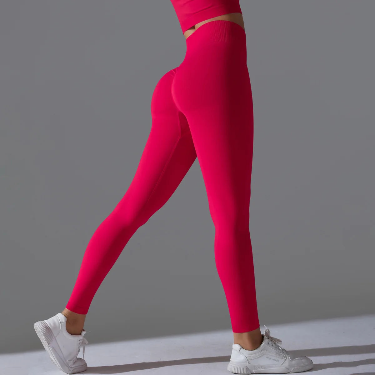 Women Solid Color Gym Leggings High Waist Scrunch Sports Fitness Leggins Outdoor Yoga Tights Butt Lifting Nylon Workout Pants