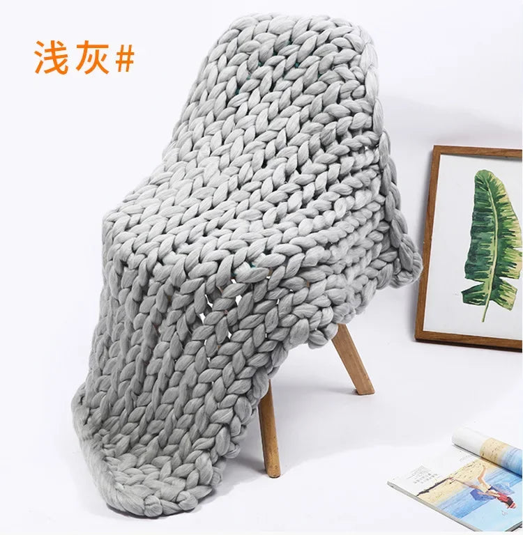 Weighted Knitted Weighted Blanket Queen Size Handmade Minky Chunky Throw Blanket Soft And Breathable Best Gift For Christmas