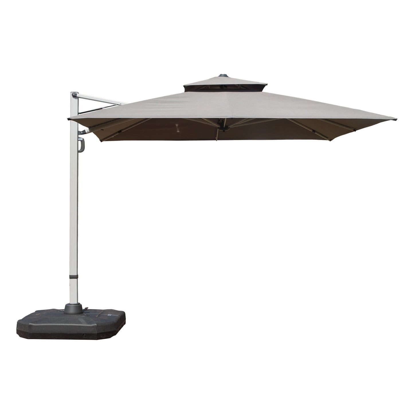 3*3m Square Cantilever Patio Umbrella with Center Pole Elegant Outdoor Design for Sun Protection
