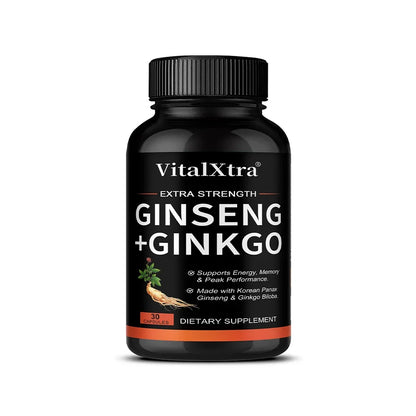 Energy Supplement Capsules Containing Ginseng and Ginkgo, Promote Brain Health, Support Memory, Focus and Regulate The Nervous