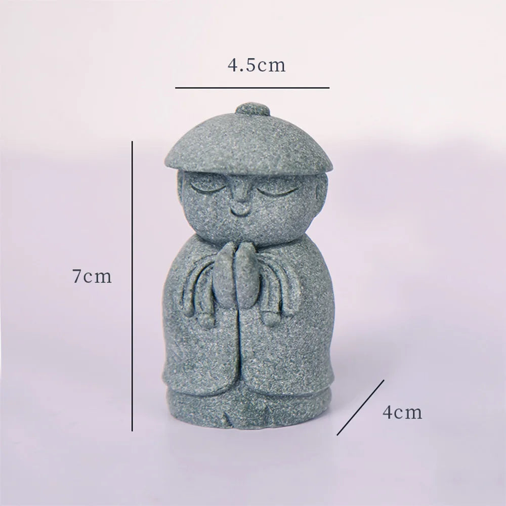 Yard Stone Statue Little Buddhist Ornament Garden Buddhist Statues Decor Suitable for Gardening Aquarium Decoration Ornament
