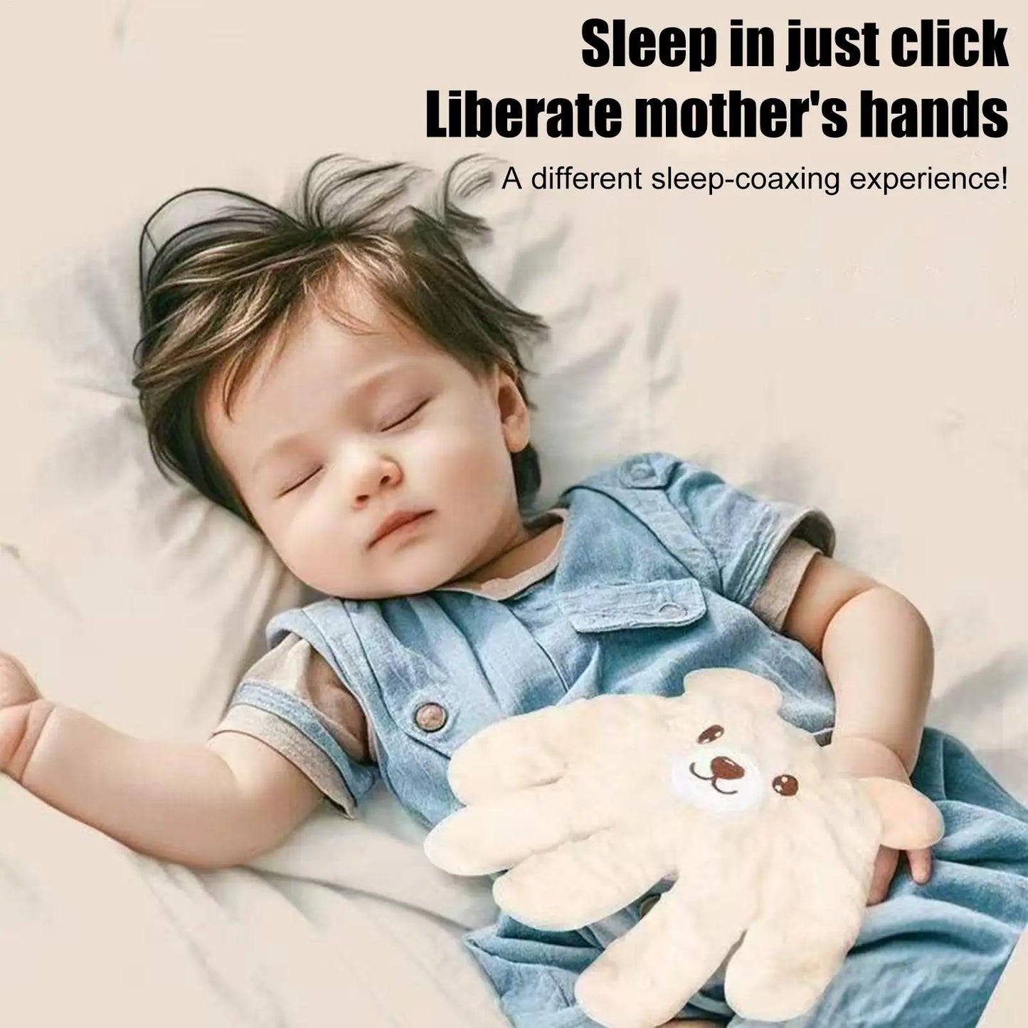 Baby Sleep Aid Pacify Hand Glove Gentle Comfortable Cotton Automatic Patting Sleep Toy for Comfortable Newborns Sleeping