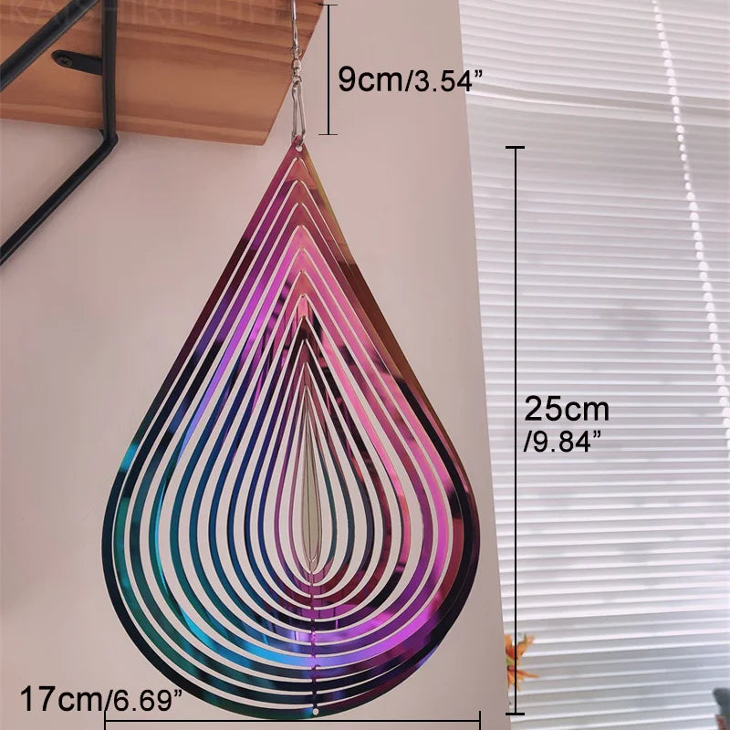Wind Chimes Hanging Decorations Pendants For The House Rotating Windchimes Outdoor Garden Home Decor Metal Drip Wind Spinner