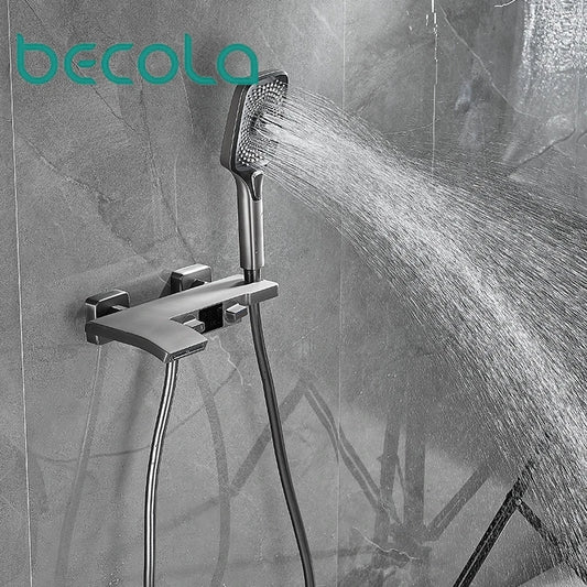 Becola bathroom shower set with intelligent digital display waterfall water outlet and handheld three types of water outlet