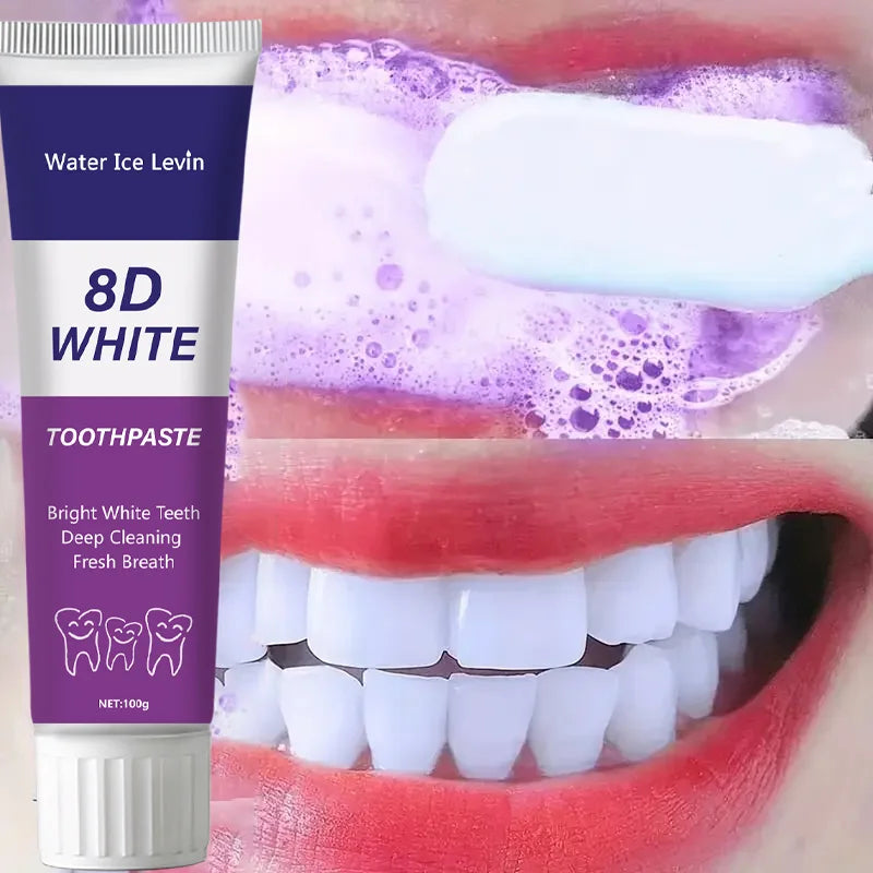 Purple Teeth Whitening Toothpaste - Alcohol-Free, Sulfate-Free, Rich in Apatite, Deep Cleansing and Mineral Regeneration