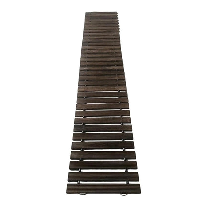 Wood Garden Pathway,Boardwalk Nonslip Outdoor Patio Straight Pathway Roll Out Decorative Wood Path for Poolside Camping Party
