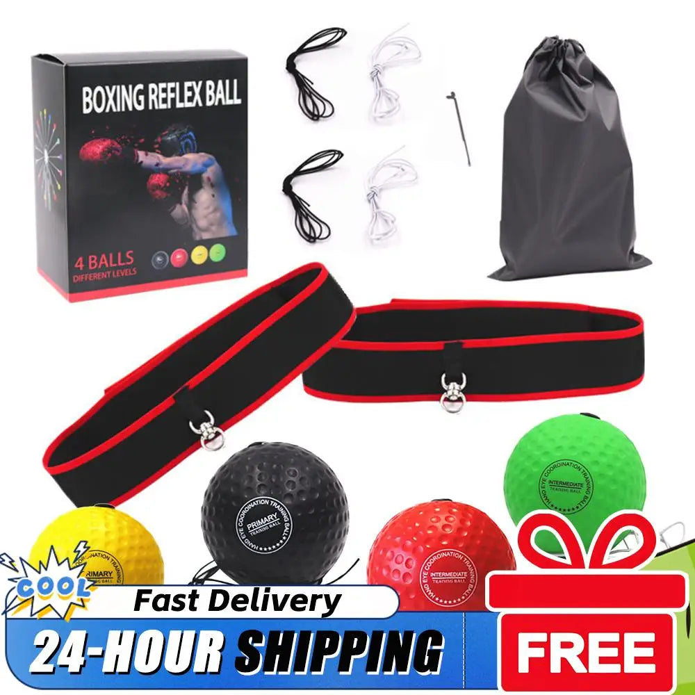 Boxing Reflex Ball Boxing Balls w/ Headband Punching Speed Fight Skill and Hand Eye Coordination Training Martial Arts Supplies