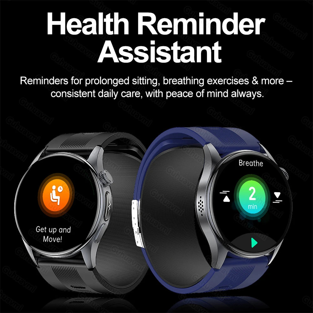 New Smart Watch High precision air pump1.56‘’ AMOLED Display ECG Comprehensive Sleep Monitoring Health BT Talk NFC Airbag Stra