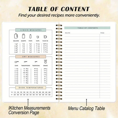 A printed cover notebook with recipe book illustrations and ingredient illustrations,for cooking enthusiasts,cooking plan record
