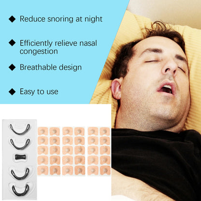 Magnetic Sleep Aid Nasal Kit - 4 Nose Clips & 30 Nasal Strips for Sleep Disorders, Non-irritating Waterproof Breathable, Instant