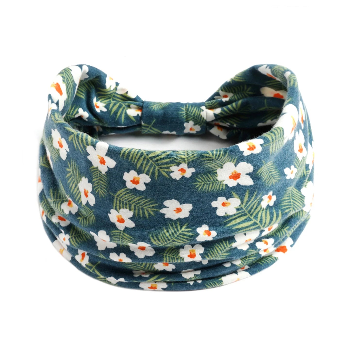 Boho Headbands Wide Knot Hair Scarf Floral Print Hairband Stretch Turban Headwrap Cotton Head Band Fashion Accessories for Women
