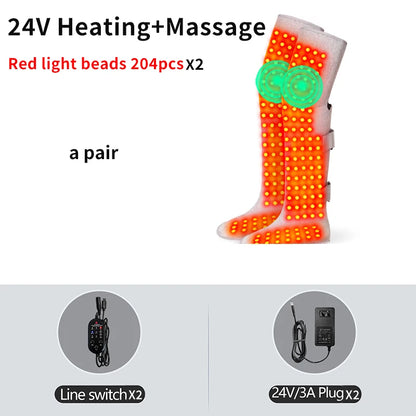 Red Light Therapy Heating Leg  Foot Wrap Electric Heating Knee Brace Relieve Cold Leg Arthritis Pain with 3-Zone Heat Warm