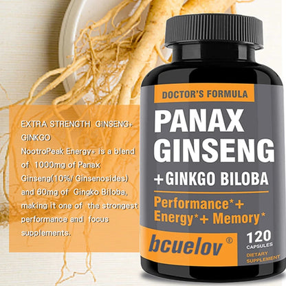 Male Enhancement Supplements - Increase Energy, Endurance and Performance with Vitality, Natural Ginseng + Ginkgo Biloba