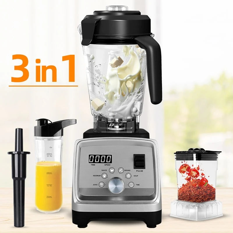 4200ML 3-in-1 Multifunctional Food Processor, High Power Grinder Blender, Commercial Smoothie Blender, Kitchen Appliances