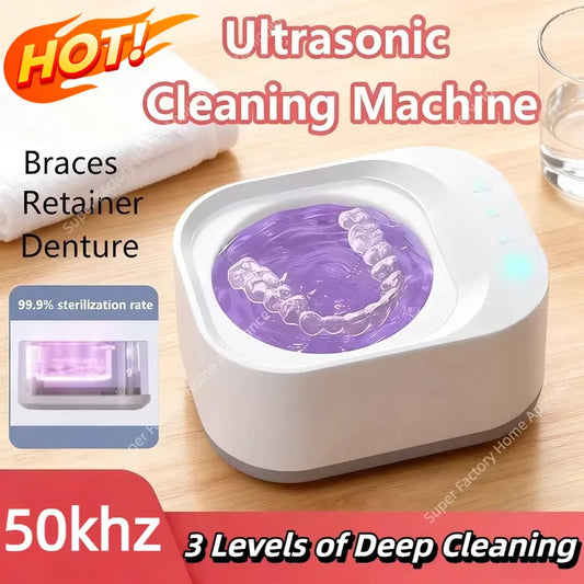 50khz UV Cleaning Machine Orthodontic Invisible Braces Jewelry Three Gears High Frequency Powerful Ultrasonic Cleaner 2026
