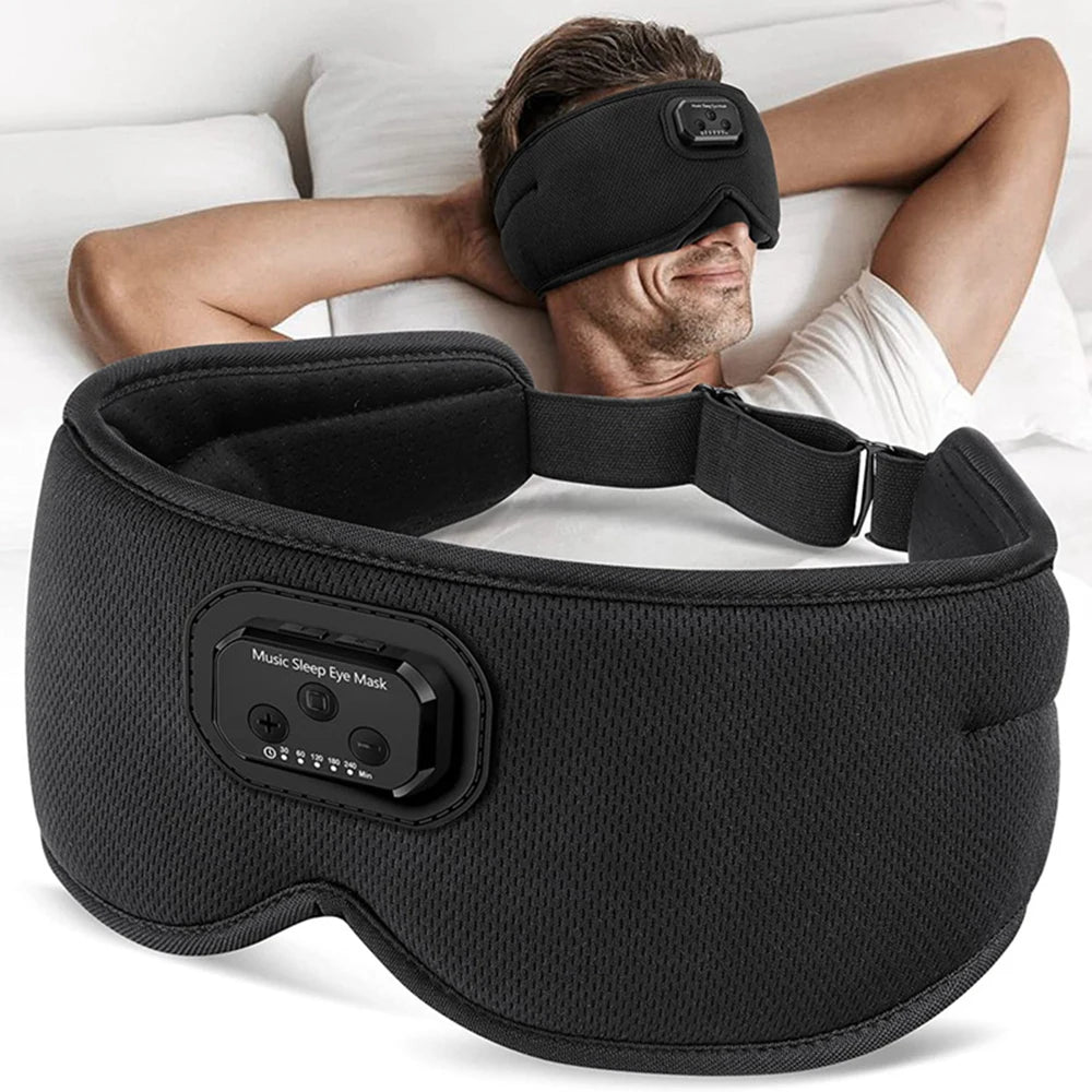 Sleeping Mask 3D Eye Mask HeadSet Headband Soft Elastic Comfortable Wireless Music Headset Eye Mask With Mic For Side Sleepers
