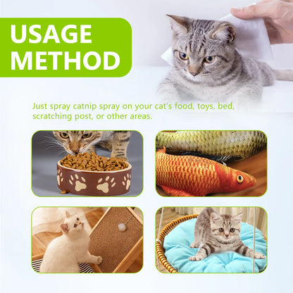 Catnip Spray for Cats - Calms Anxiety & Reduces Stress, Boosts Pet Vitality, Cat Emotional Health & Calming Care Spray
