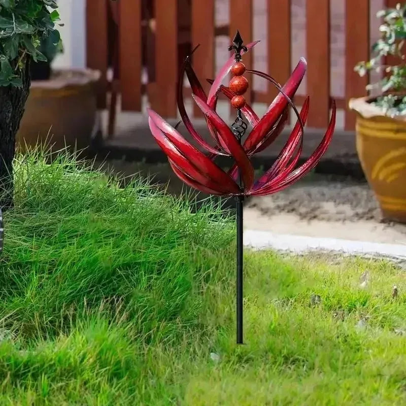 Wind Spinner For Yard Garden Outdoor Large Metal Kinetic Wind Sculptures Yard Lawn Art Outdoor Decor With Stake