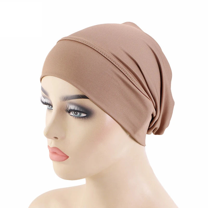 Muslim Women Underscarf Inner Hat Hijab Beanies Bonnet Hair Loss Chemo Cap Stretch Headscarf Headwear Head Wraps Turbante Mujer