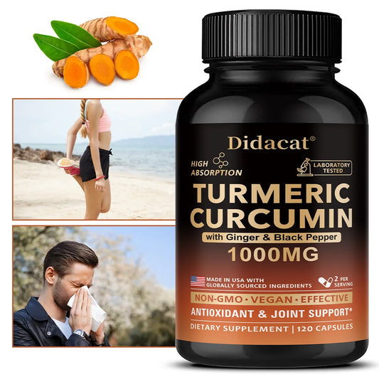 Organic Turmeric Curcumin with Black Pepper Extract - High Absorption Ultra Potent Supplement, Joint Support, 120 Capsules
