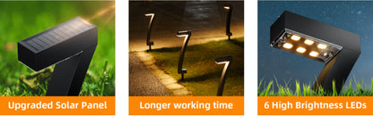 6Pack Bright Solar Outdoor Lights,  Auto On/Off