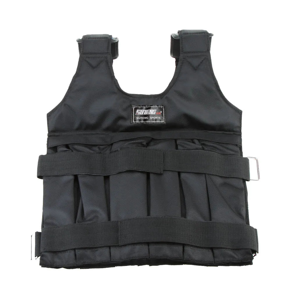 SUTEN 20kg/50kg Loading Weighted Vest For Boxing Training Workout Fitness Equipment Adjustable Waistcoat Jacket Sand Clothing