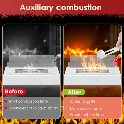 48Pcs Tabletop Fire Pit Temperature Resistant Ceramic Wool Wick Ceramic Wool Wick Sponge Extend Burning Time Table Top Firepit