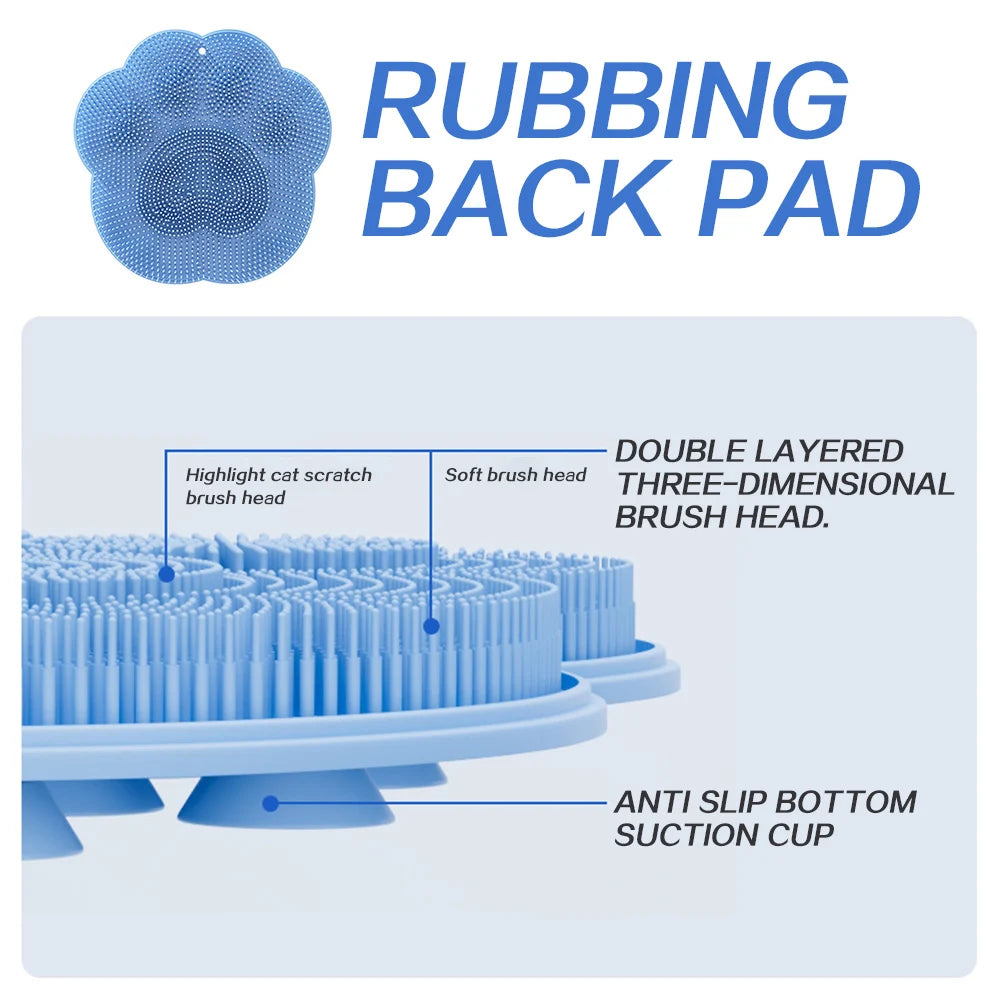 Back Foot Scrubber for Shower Foot Scrubber Bath Mat with Suction Cup Wall Mounted Dead Skin Cleaner