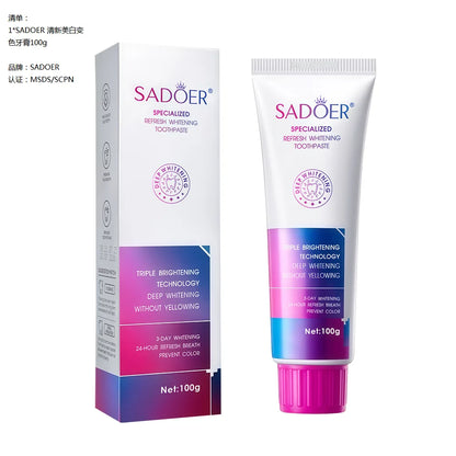 Teeth Whitening Toothpaste Effectively Removes Tea, Coffee, and Wine Stains Fresh Breath Toothpaste for Sensitive Teeth 3 Pack
