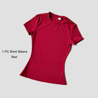 Sports Sets Fitness Hip-lifting Tight Top Short Sleeve Running Workout Gym Shorts Tracksuits For Women Breathable Sports Suits