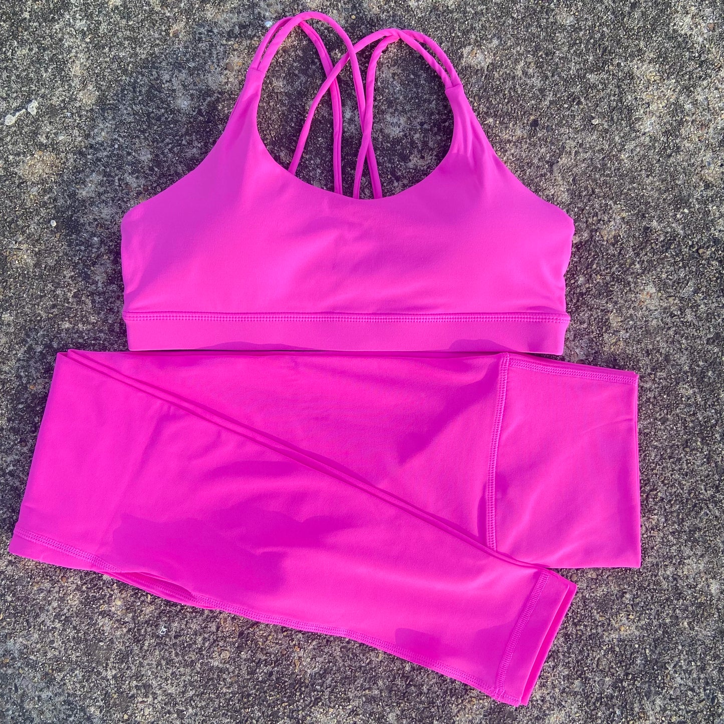 Solid Color Gym Fitness Set Tight Soft cross back Fitness Bra +compression High Waist Yoga Leggings Suit Comprehensive Training