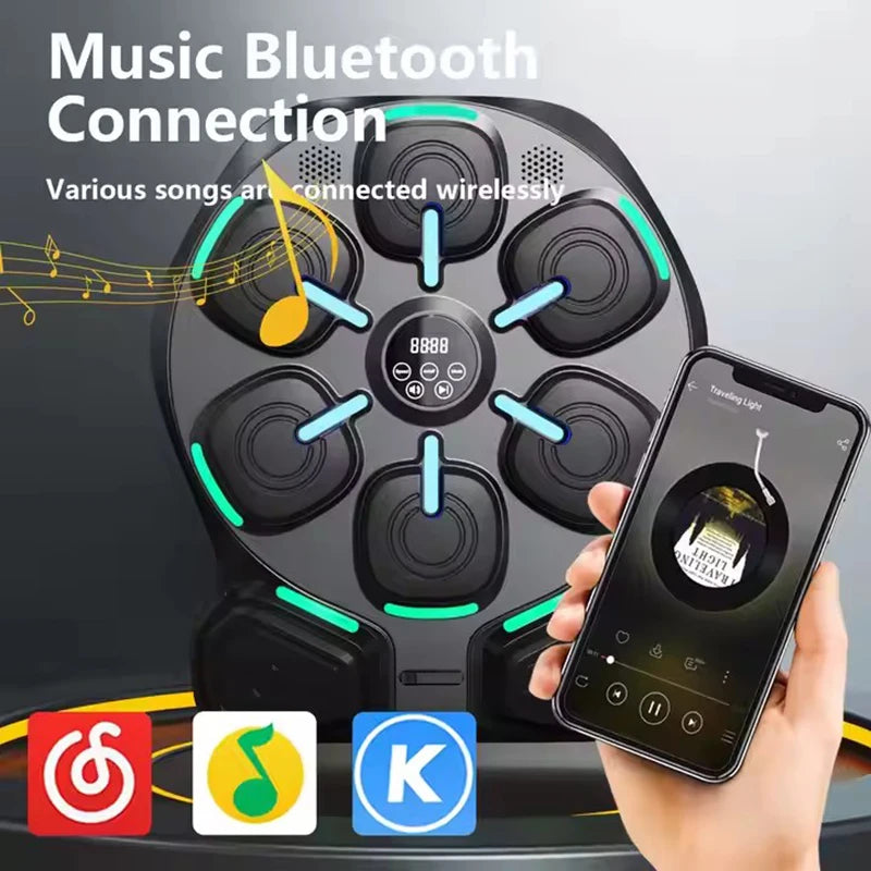 Wall Mounted Music Boxing Machine,Smart Bluetooth Boxing Machine with Boxing Gloves Workout Punching Equipment for Adults Kids