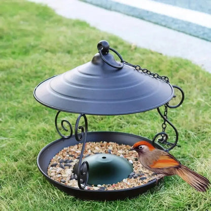 Pet Feeding Supplies Iron Bird Feeder Windproof Rainproof Bird Food Dispenser Hanging Multi-purpose Bird Water Bowl Drinking