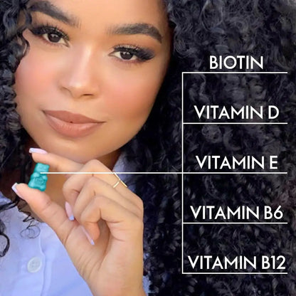Bear Hair Vitamin Gummy Biotin 6000mcg Multivitamin Supplement Vegan Vitamin Hair, Skin & Nail Growth Gummies for Men & Women