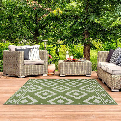 VIKAMA Outdoor Rugs for Garden Patio Waterproof Indoor Outdoor Area Carpet Mat for Camper Balcony Backyard Deck Home Decoration