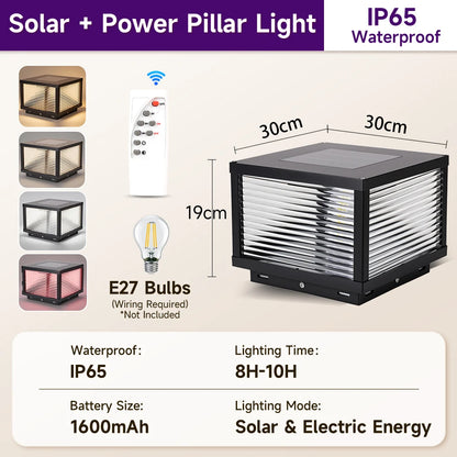Outdoor solar lights Solar Post Light Waterproof LED Pillar Lamps Yard Decorative Lighting Column Automatic Weatherproof Design