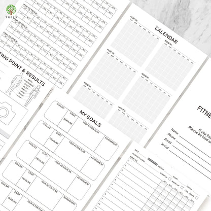 1Pc Fitness Plan Book Suitable for Women and Men, Training Log, Daily Health and Wellness Diary, with 3Pc Stickers