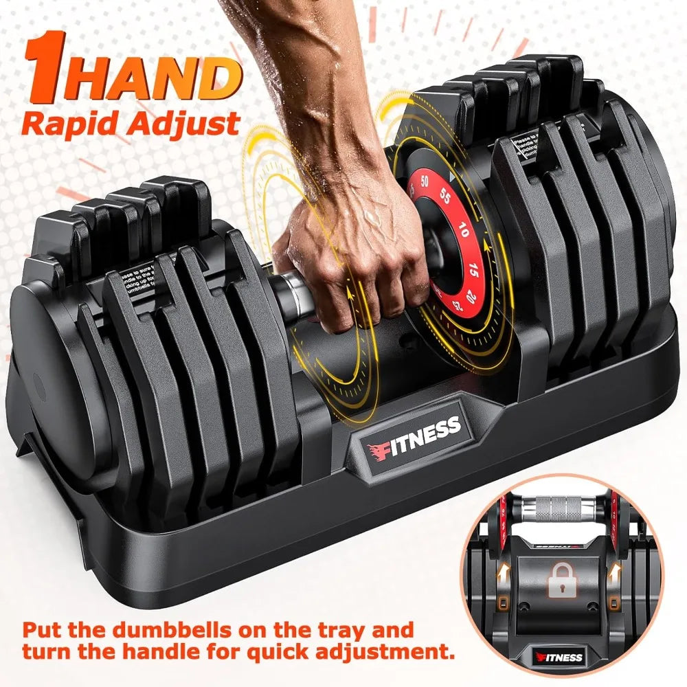 Adjustable Dumbbells Set of 2, 1 Hand Adjustable Weights Dumbbells Set, 5 in 1/10 in 1 Free Dumbbell with Anti-Slip, Customized