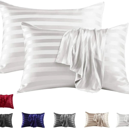 2pcs Satin Pillowcase for Skin and Hair, Satin Pillow Cases Set of 2 Soft Breathable Smooth Cooling Pillow Covers for Sleeping
