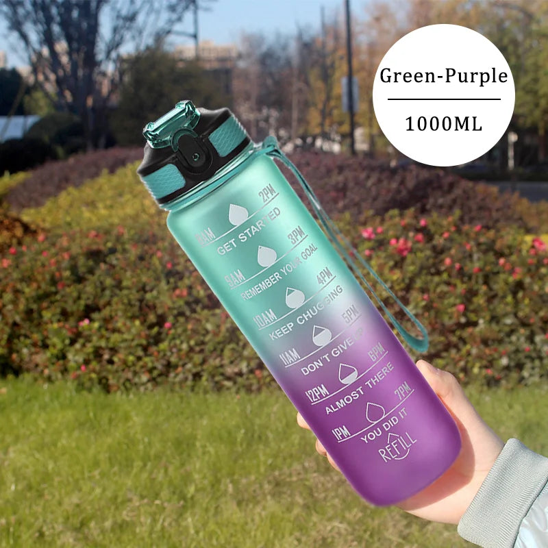 1 Liter Water Bottle Motivational Sport Water Bottle Leakproof Drinking Bottles Outdoor Travel Gym Fitness Jugs For Kitchen
