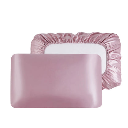 Elastic band Pillow case 100% Satin silk pillowcase solid color pillow cases  pillow cover Pillowcases