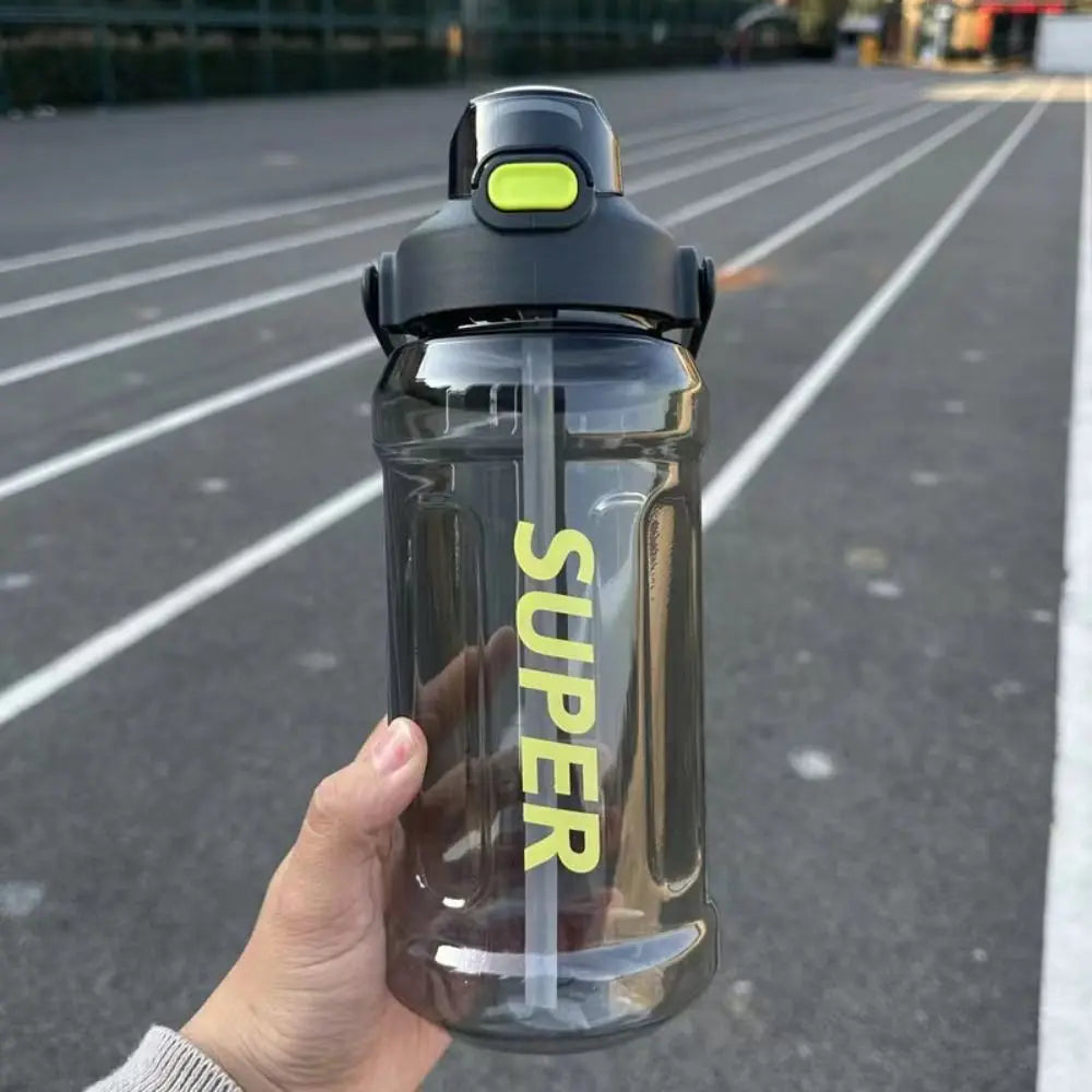 With Straw Sports Kettle with Straw 1.3L 1.5L 2L Graduated Water Cup with Straw Large Capacity Dustproof Fitness Water Bottle