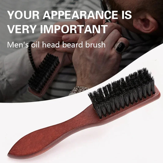 Barber Prefessional  Wooden Handle Boar Bristle Cleaning Brush Soft Beard Cleaning Brush Men Barber Beard Shaving Tool