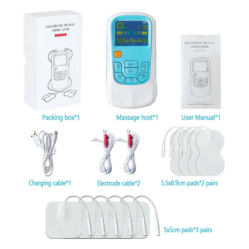 50 Levels Tens EMS Electroestimulador Muscular Massager Neck Shoulder Back Pain Relief Electric Physiotherapy Massage Machine