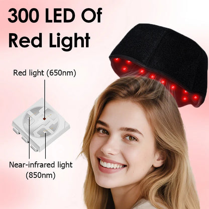 KEMOKO Red Light Hair Growth Cap 300 LED Health Light Anti Hair Loss Scalp Relax Heating promotes scalp metabolism