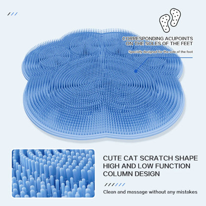 Back Foot Scrubber for Shower Foot Scrubber Bath Mat with Suction Cup Wall Mounted Dead Skin Cleaner