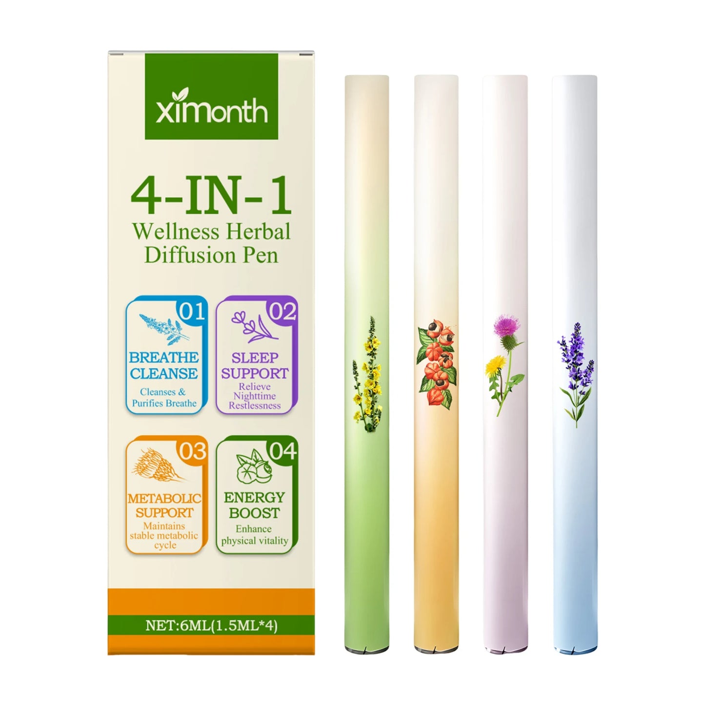 Herbal Blend Diffuser Refreshes The Mind Relieves Fatigue Melatonin Diffusion Pen Improving Sleep Herbal Diffuser for All Ages