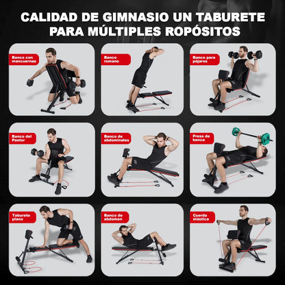 Foldable Weight Bench Incline Weight Bench Multifunctional Bodybuilding for Full Body Workout Fitness Machine Home Gym for Men