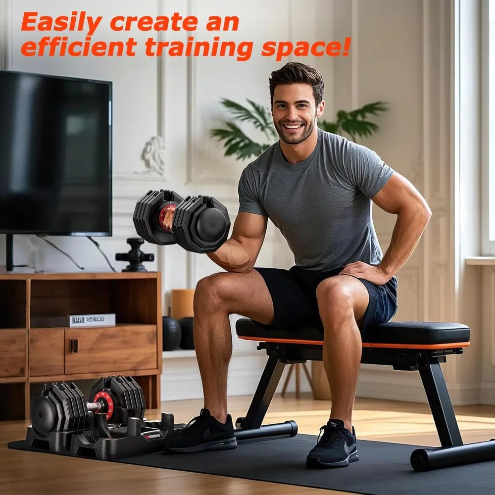 Adjustable Dumbbells Set of 2, 1 Hand Adjustable Weights Dumbbells Set, 5 in 1/10 in 1 Free Dumbbell with Anti-Slip, Customized