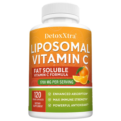 Liposomal Vitamin C 1700 Mg, Vitamin C Supplement - Enhanced Absorption, Ascorbic Acid, Immune Support